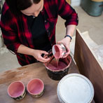 Rebecca Perry working in her studio 2019